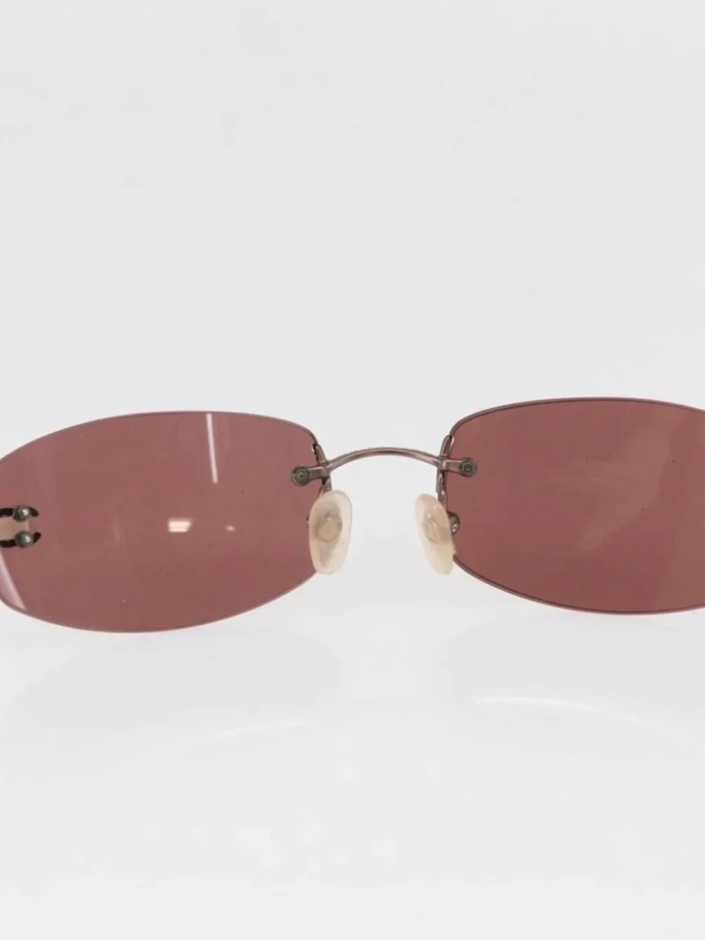CHANEL Sunglasses Metal Brown 4002 CC Auth 155411A